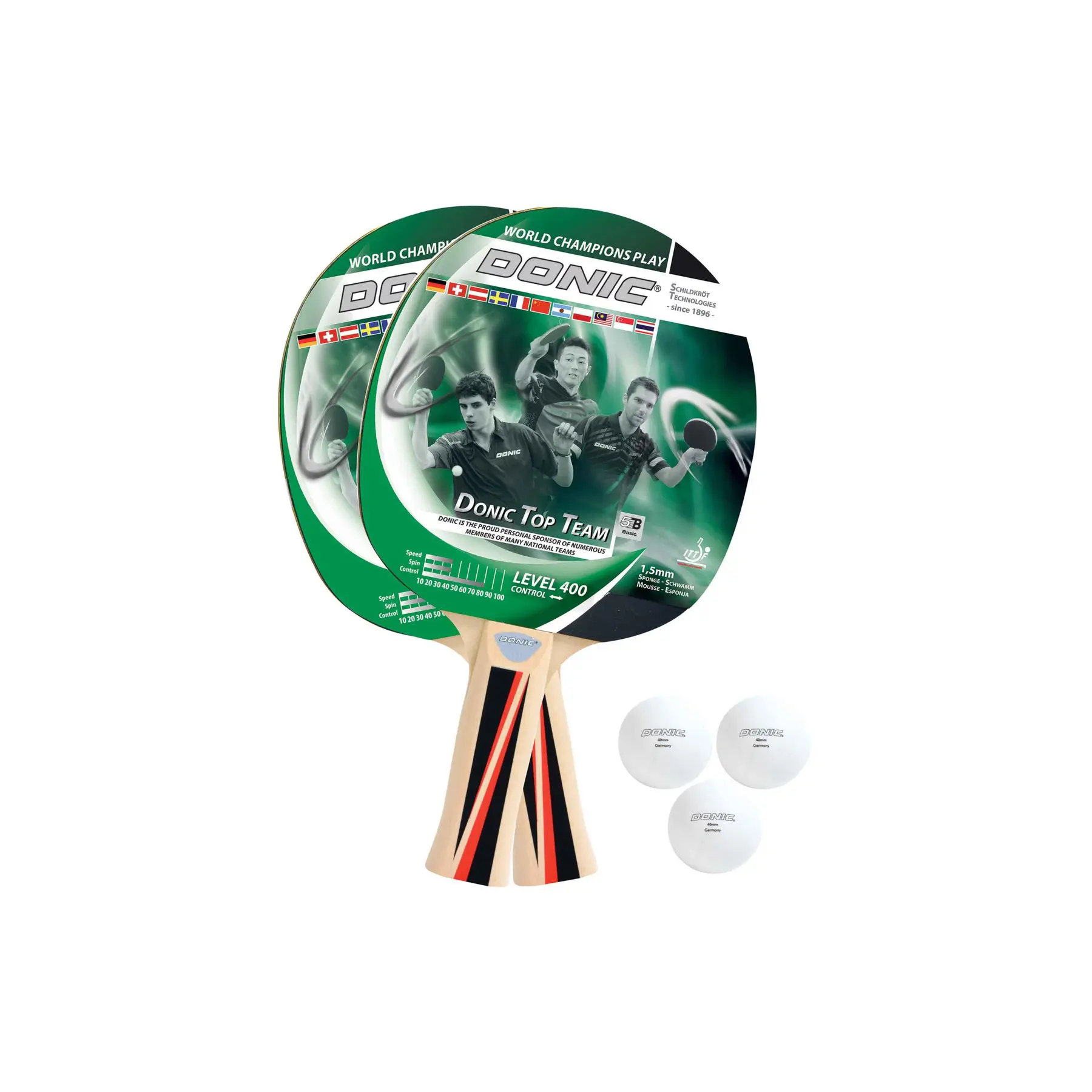 Tischtennis-Set Donic-Schildkröt Top Teams 400 Im Carrybag, 2 Schläger 400