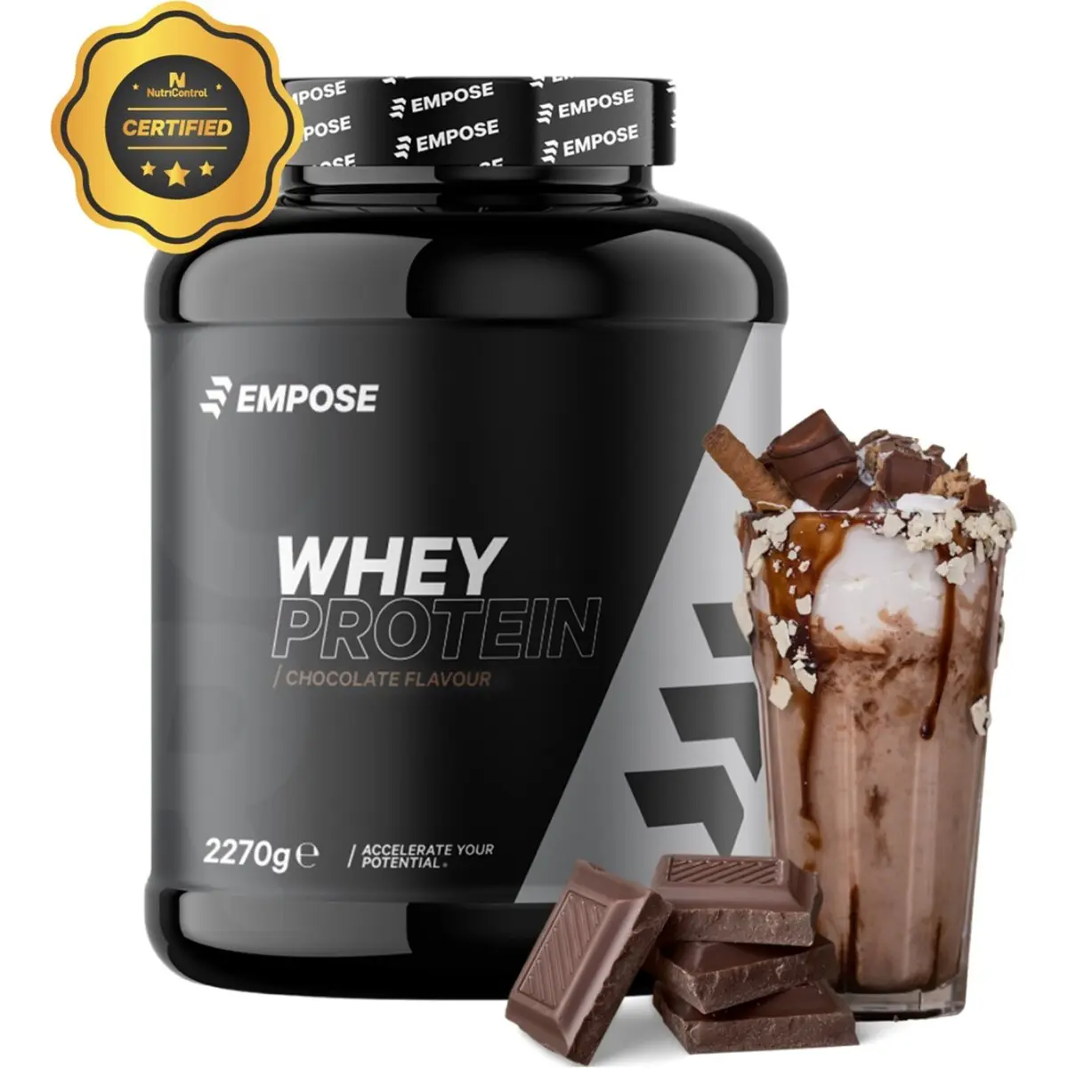 Proteinpulver Empose Whey Protein-Chocolade 2270 g