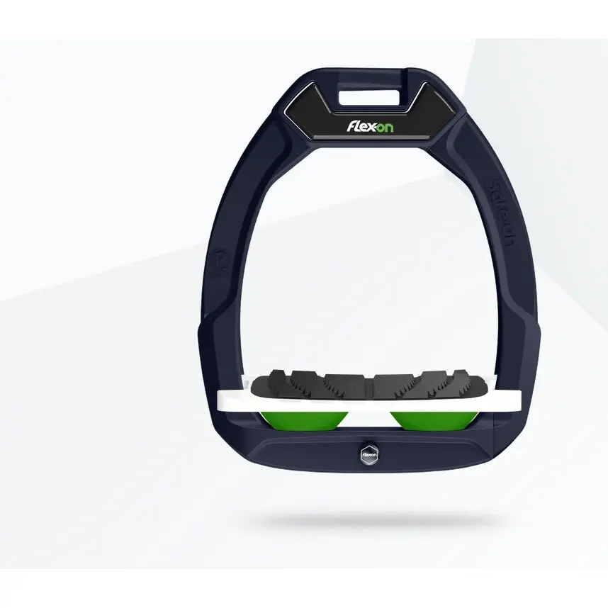 Sicherheitssteigbügel Reiten Neigung Grip Aluminium/Weiß/Grün Flex-On Safe-On