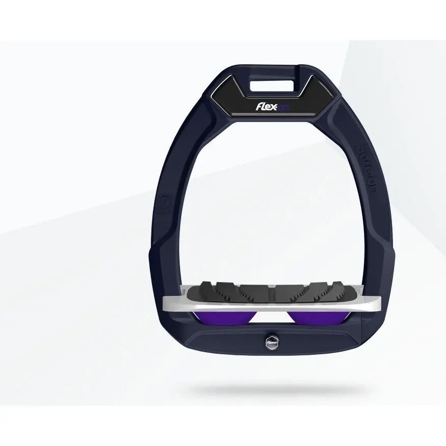 Sicherheitssteigbügel Reiten Neigender Grip Aluminium/Grau/Violett Flex-On Safe-On