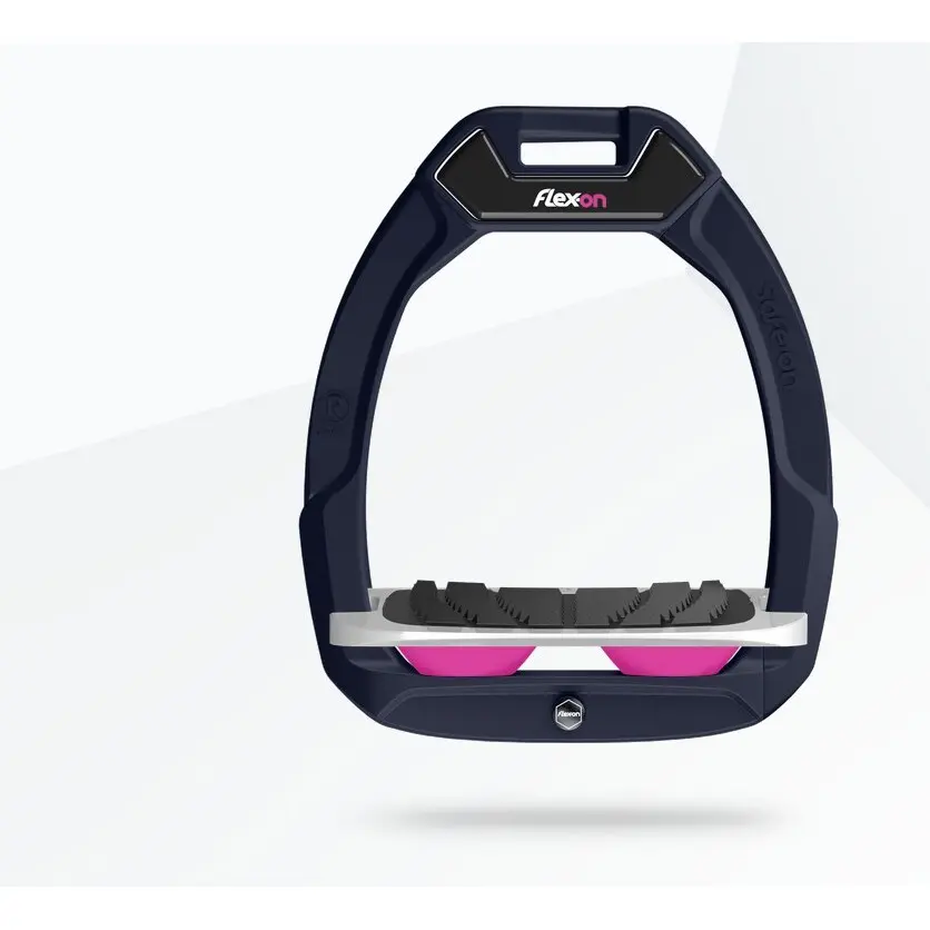 Sicherheitssteigbügel Reiten Neigung Grip Aluminium/Grau/Rosa Flex-On Safe-On