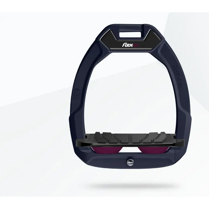 Sicherheitssteigbügel Reiten Geneigt Grip Aluminium/Schwarz/Pflaume Flex-On Safe-On