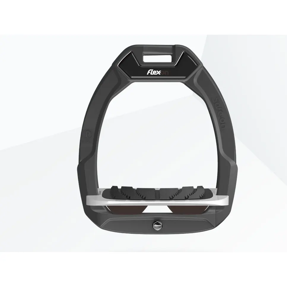 Sicherheitssteigbügel Reiten Schräg Grip Anthrazit/Grau/Braun Flex-On Safe-On