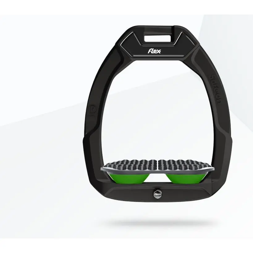 Sicherheitssteigbügel für das Reiten Endurance Schwarz/Grau/Grün Flex-On Safe-On