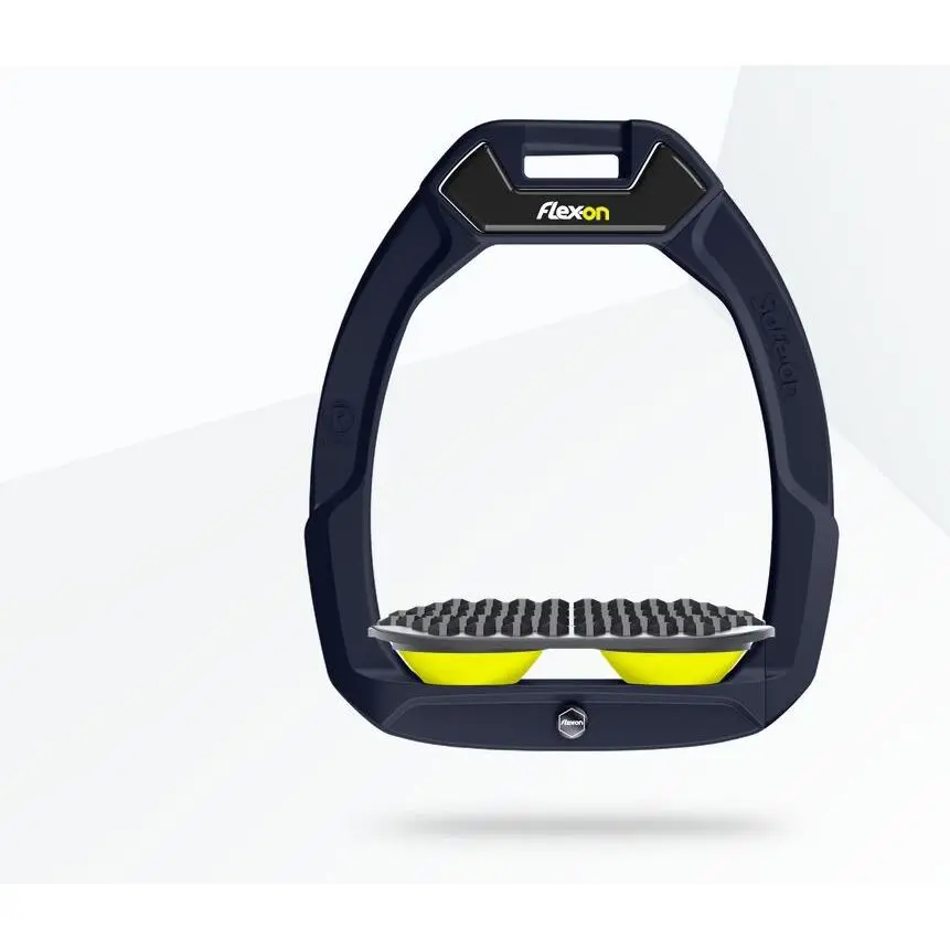 Sicherheitssteigbügel Reiten Endurance Braun/Grau/Gelb Flex-On Safe-On