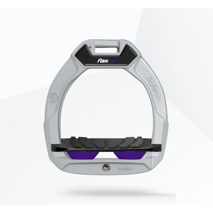 Sicherheitssteigbügel Reiten Neigung Grip Aluminium/Schwarz/Violett Kinder Flex-On Safe-On