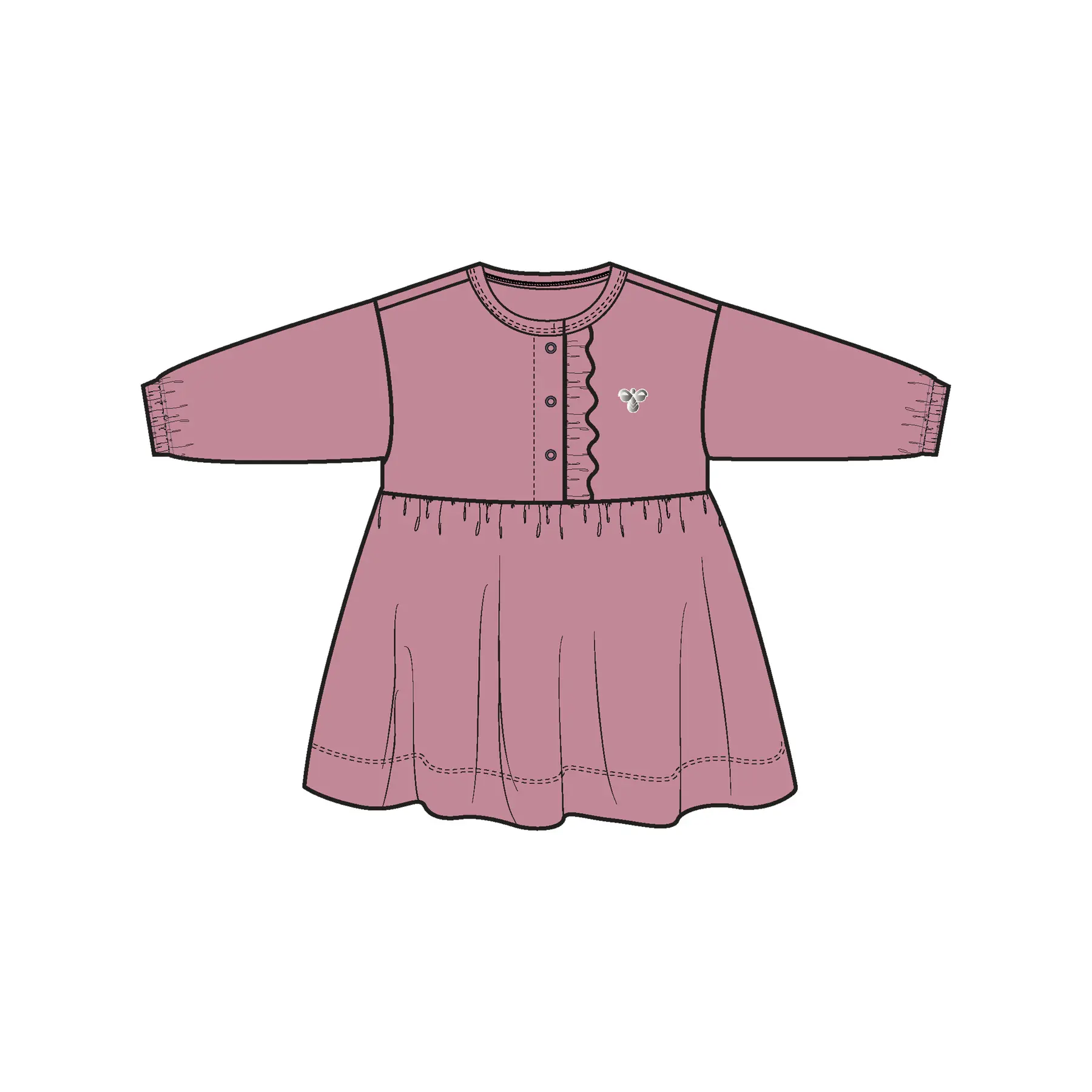 Kurzes Kleid für Mädchen Babys Hummel Reg Placket