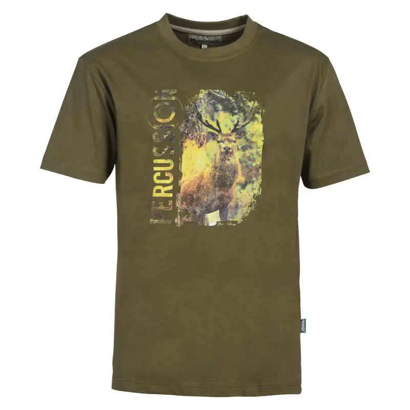 Siebdruck T-Shirt Hirsch PERCUSSION
