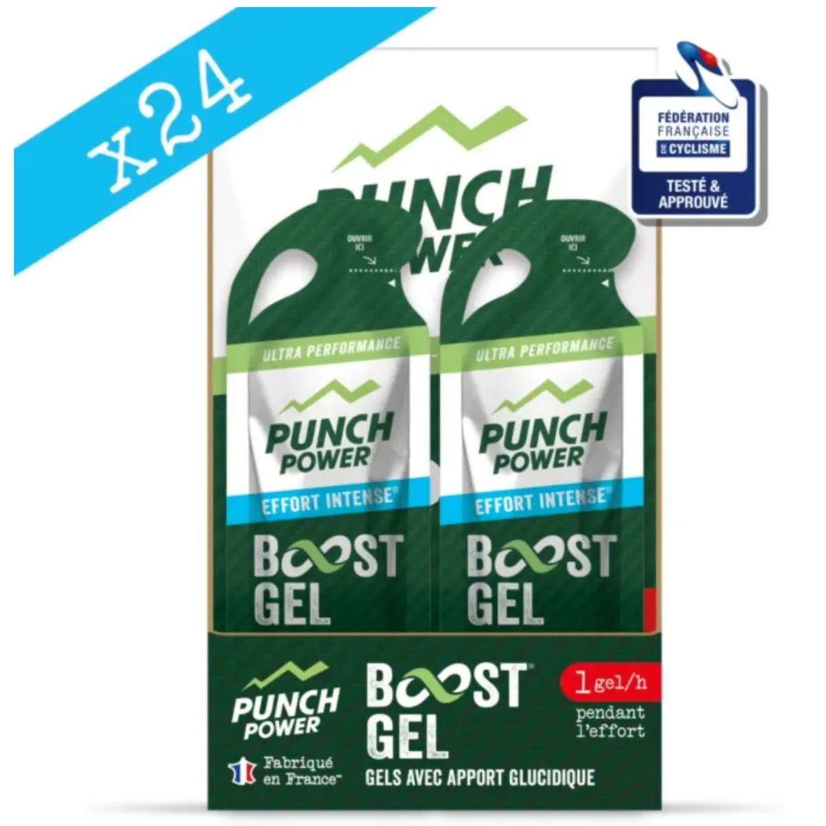 Koffein Guarana Energiegel - Cola-Geschmack (Zitrone intensive Anstrengung) Punch Power Gel énergétique (x24)