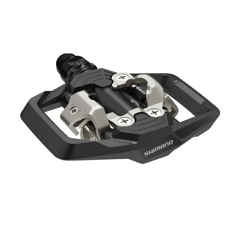 Automatische Doppelklick-Mountainbike-Pedale mit Plattform mit Keilen Shimano PD-ME700