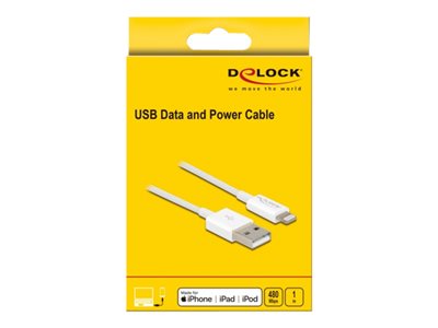 DELOCK USB Daten-/Ladekabel iPhone/iPad/iPod 1m weiß