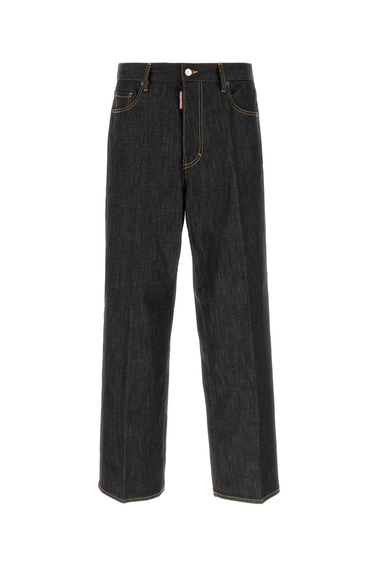 dsquared Jeans mit breitem Bein Loose in Denim Stretch schwarz