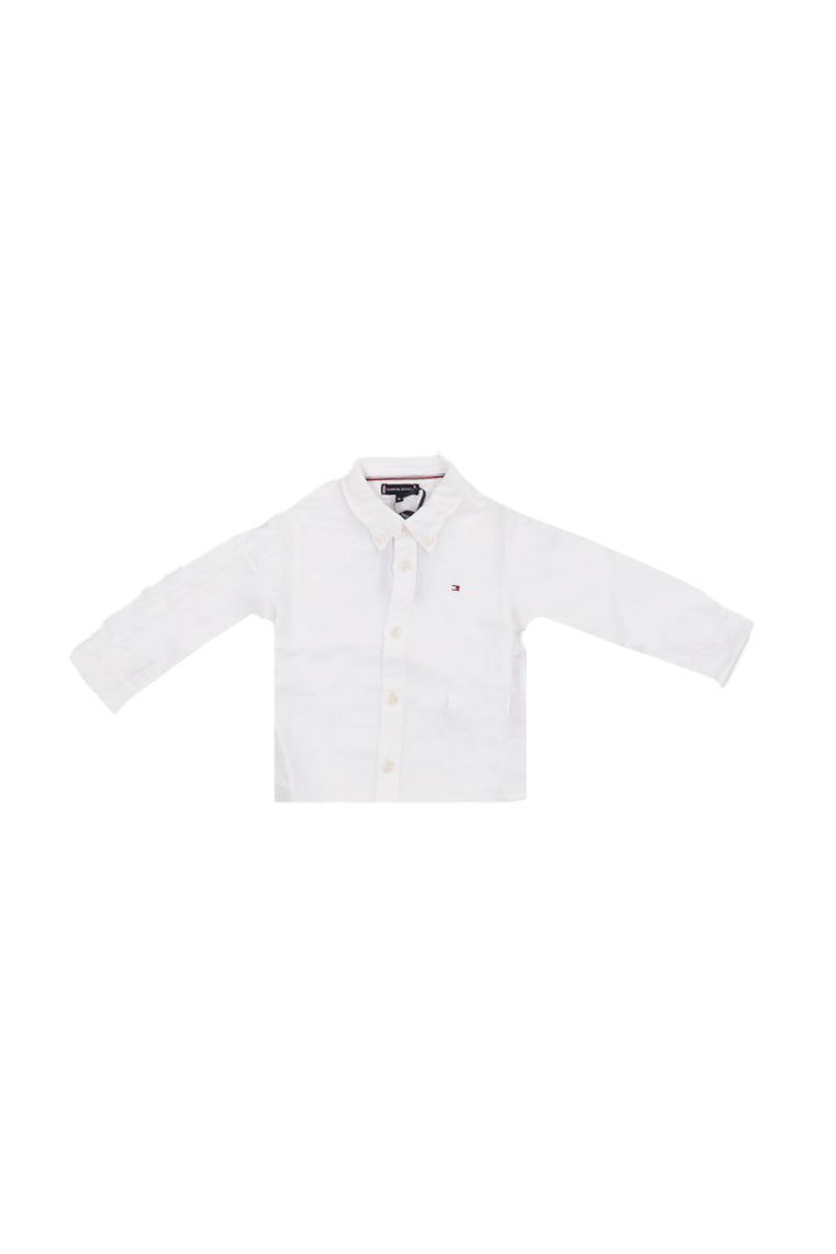 Tommy Hilfiger Baby Hemd kb0kb09550 ybr# Leinen Mischung entspanntes Hemd ls weiB