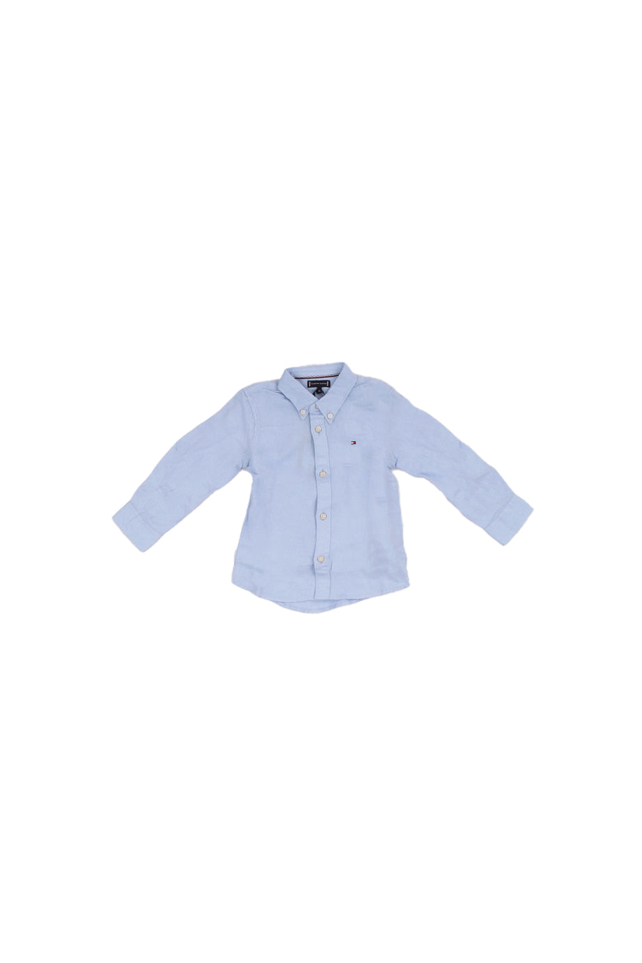 Tommy Hilfiger Baby Hemd kb0kb09550 c3q Leinen Mischung entspanntes Hemd ls blau