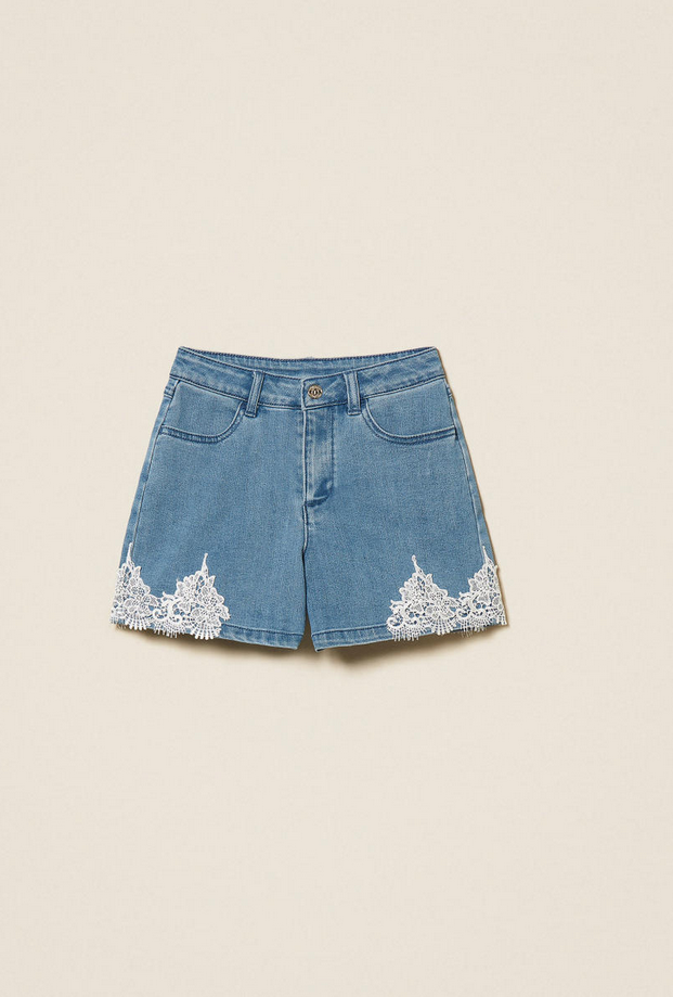mittlere Denim Shorts