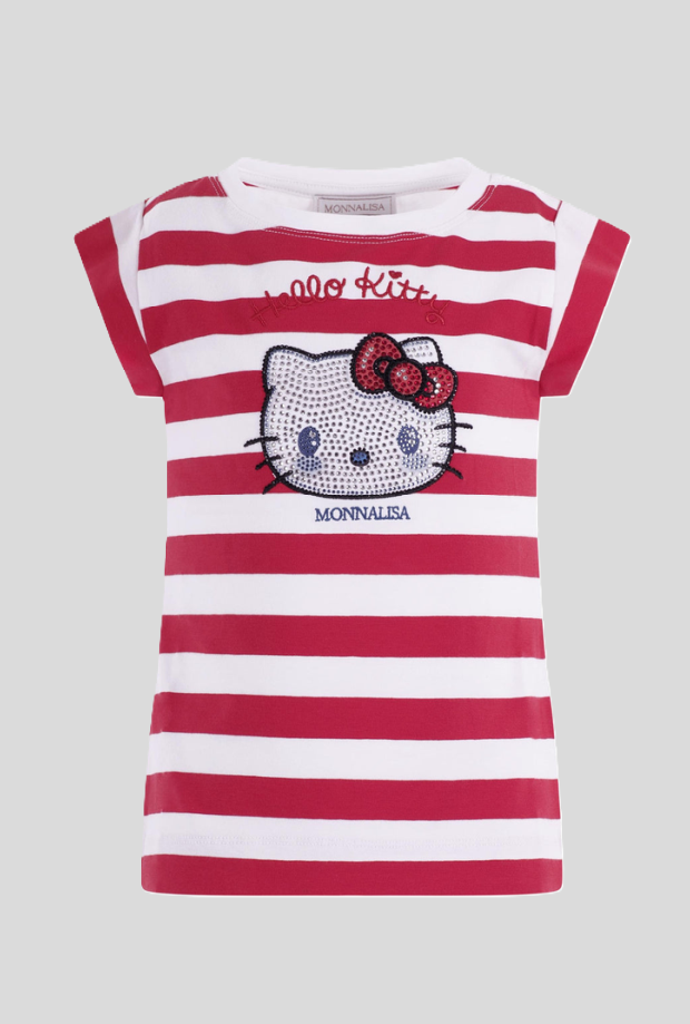 Striped T-Shirt hello kitty weiB-rot baby