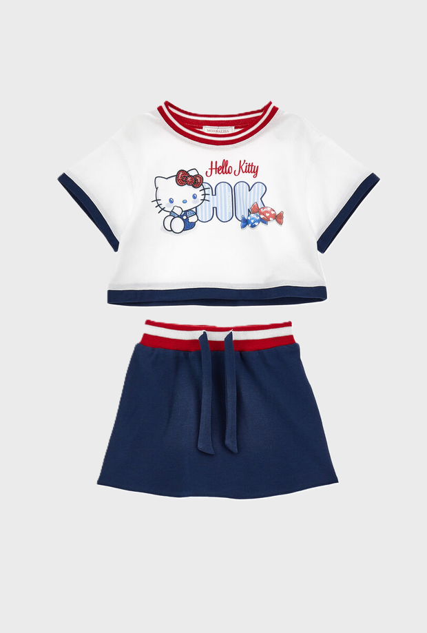 komplett hello kitty Madchen weiB-blau