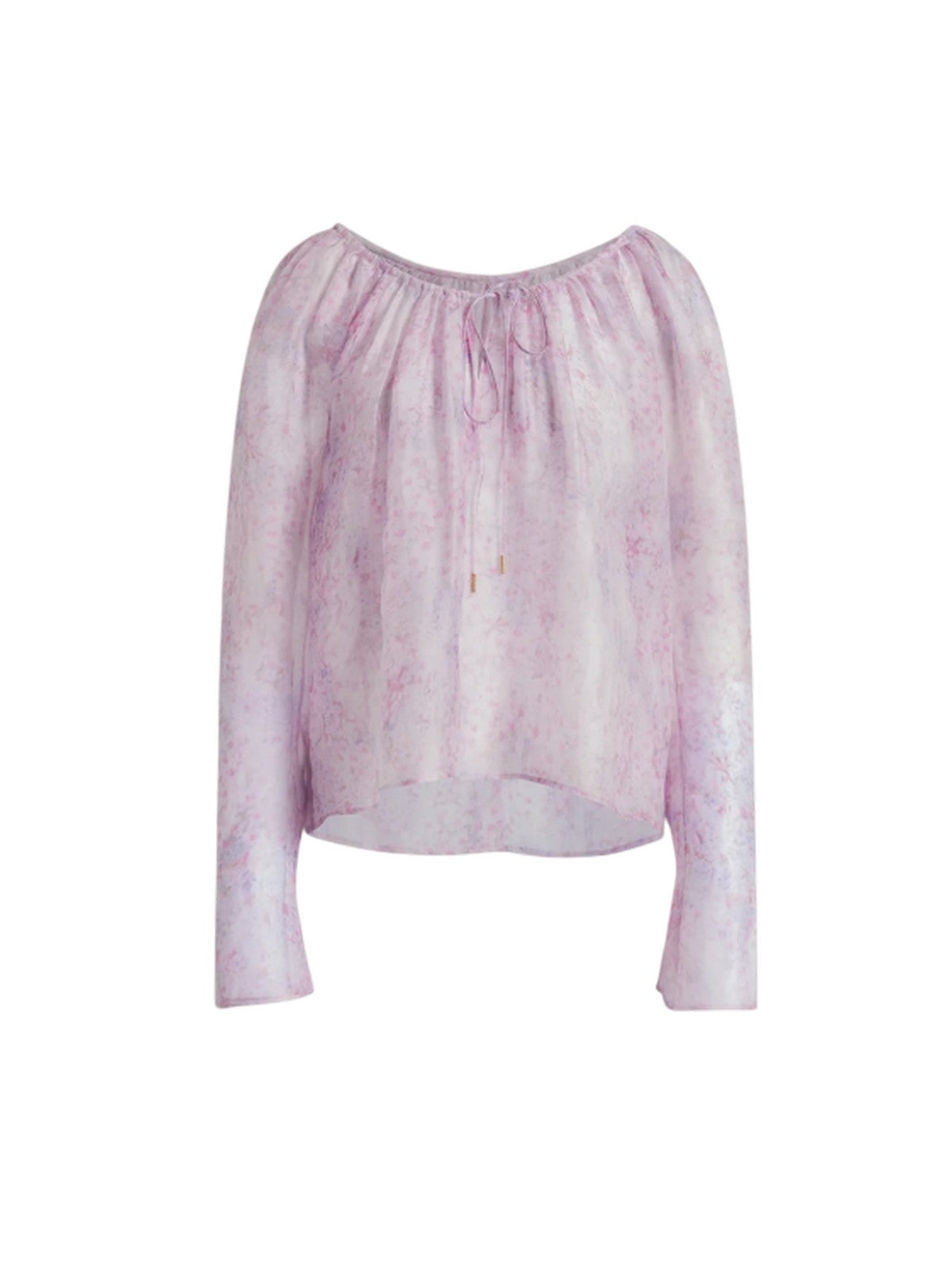 Blusen und Hemden Frau Alberta Ferretti - bedrucktes Organza-Shirt - lila