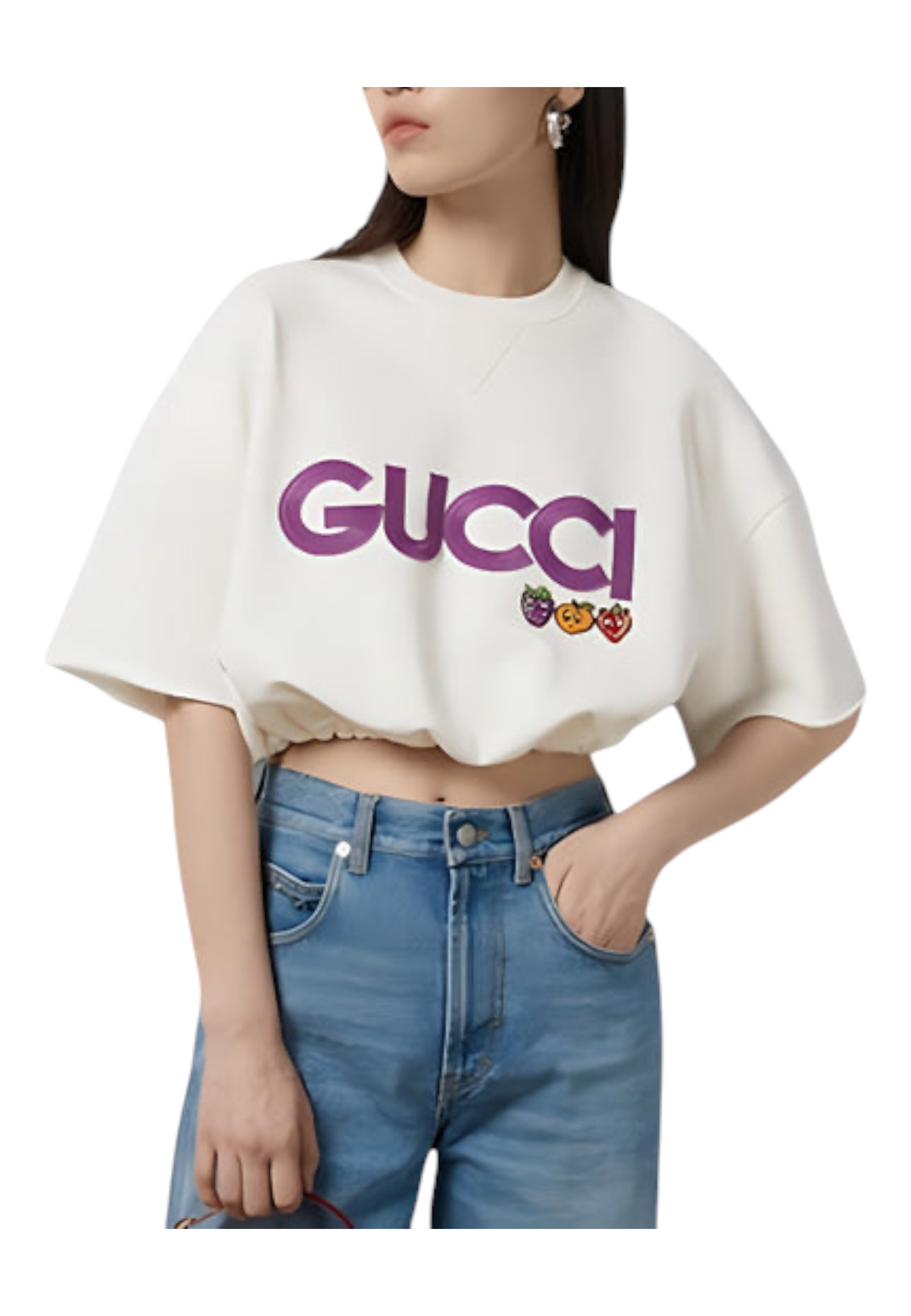 Damen Sweatshirt Gucci Mit Patch 'Off White '