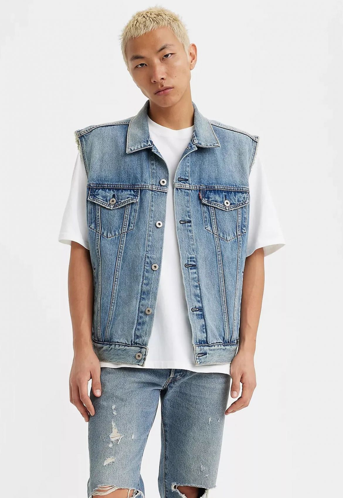 Jacken und Jacken Mann levis a5789 0000 - entspannter Lkw-Kleid Kentucky blau Weste