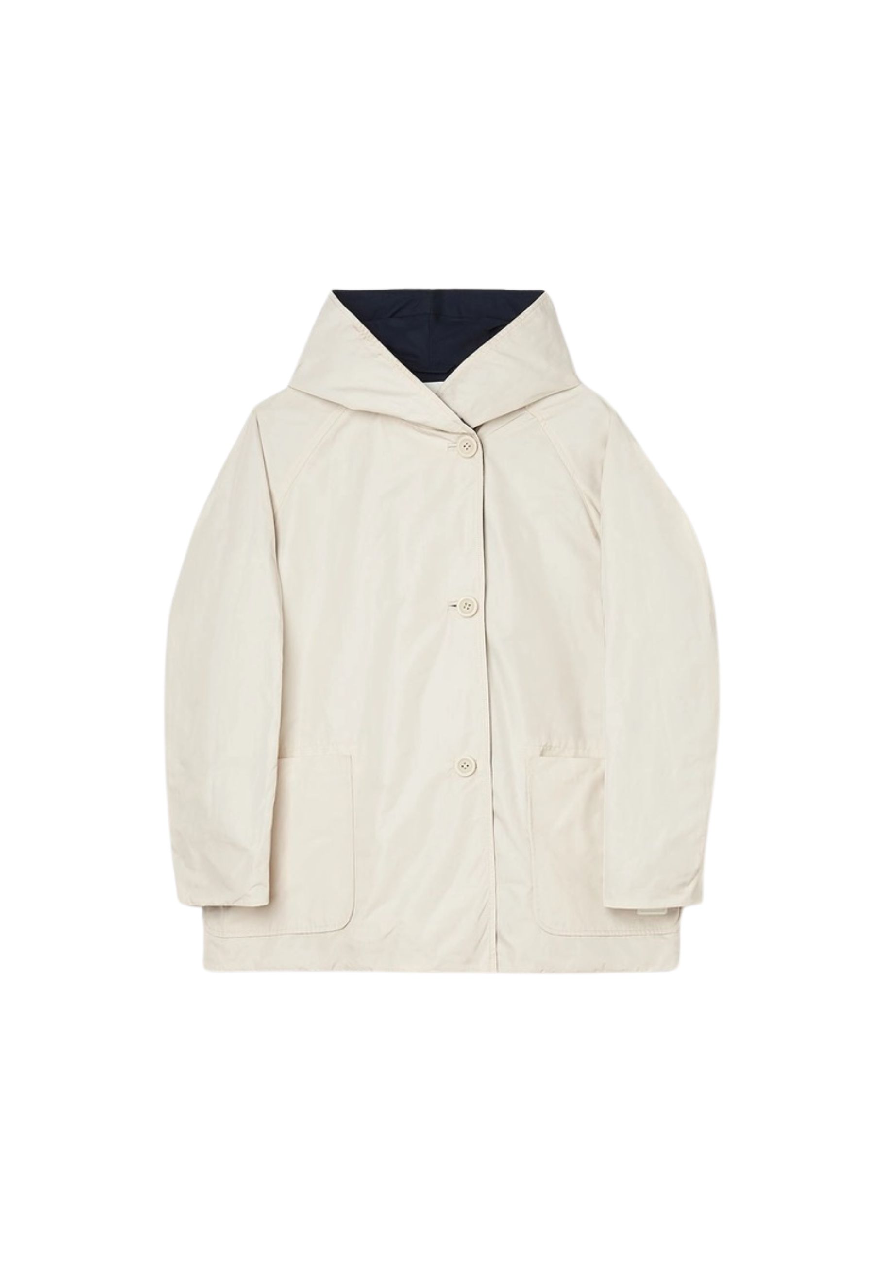 Regenmantel Frau Oof Reversible Blue Cream