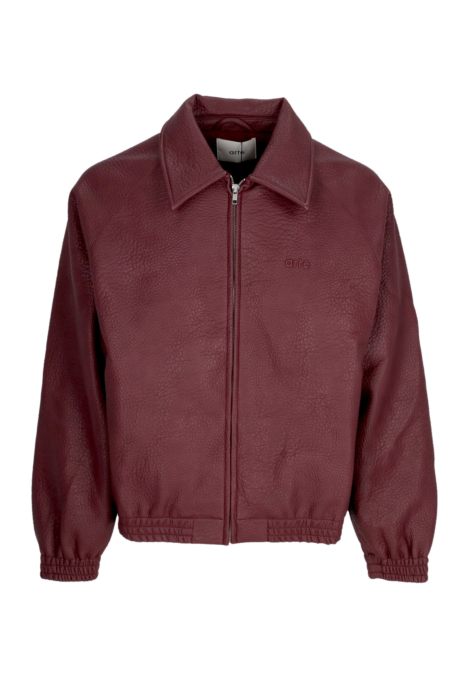 Herren Basic Lederjacke Bordeaux