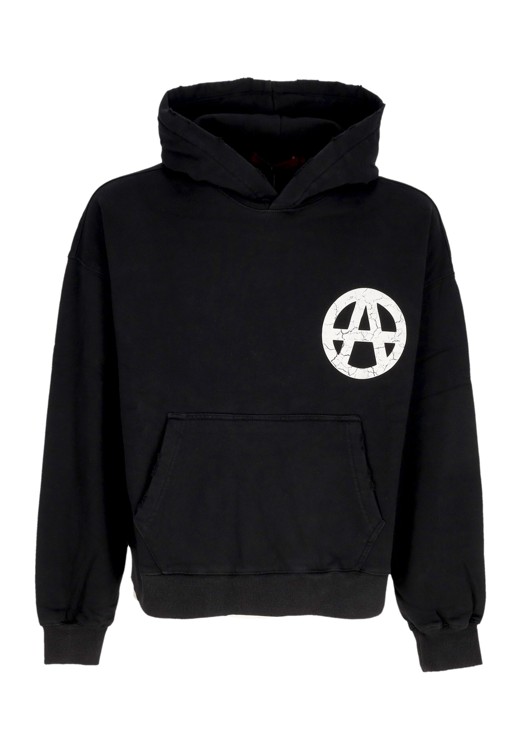 Herren Hoodie Anarchy Hoodie washed Black