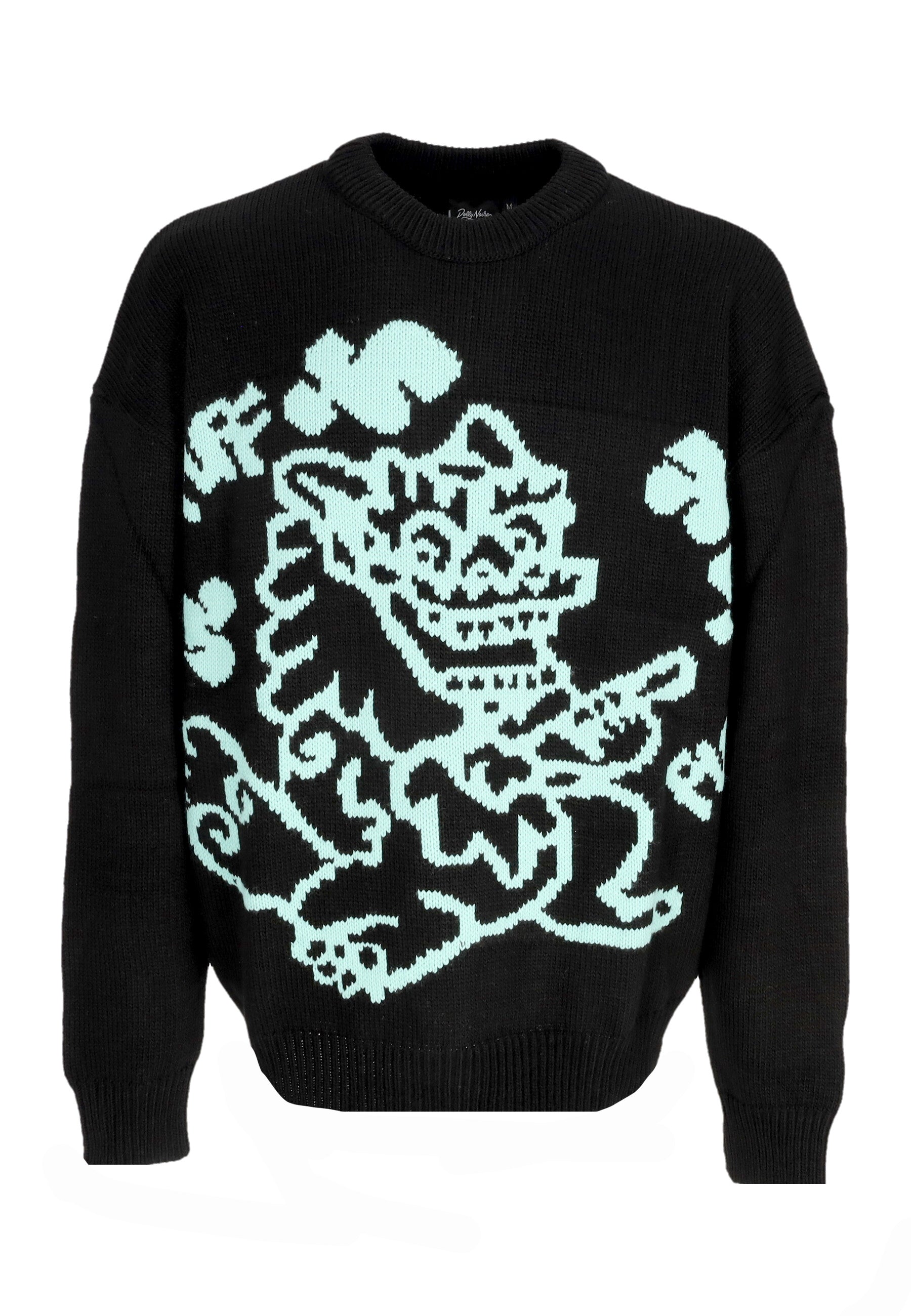 Herren Pullover Puff Dragon Pullover Schwarz
