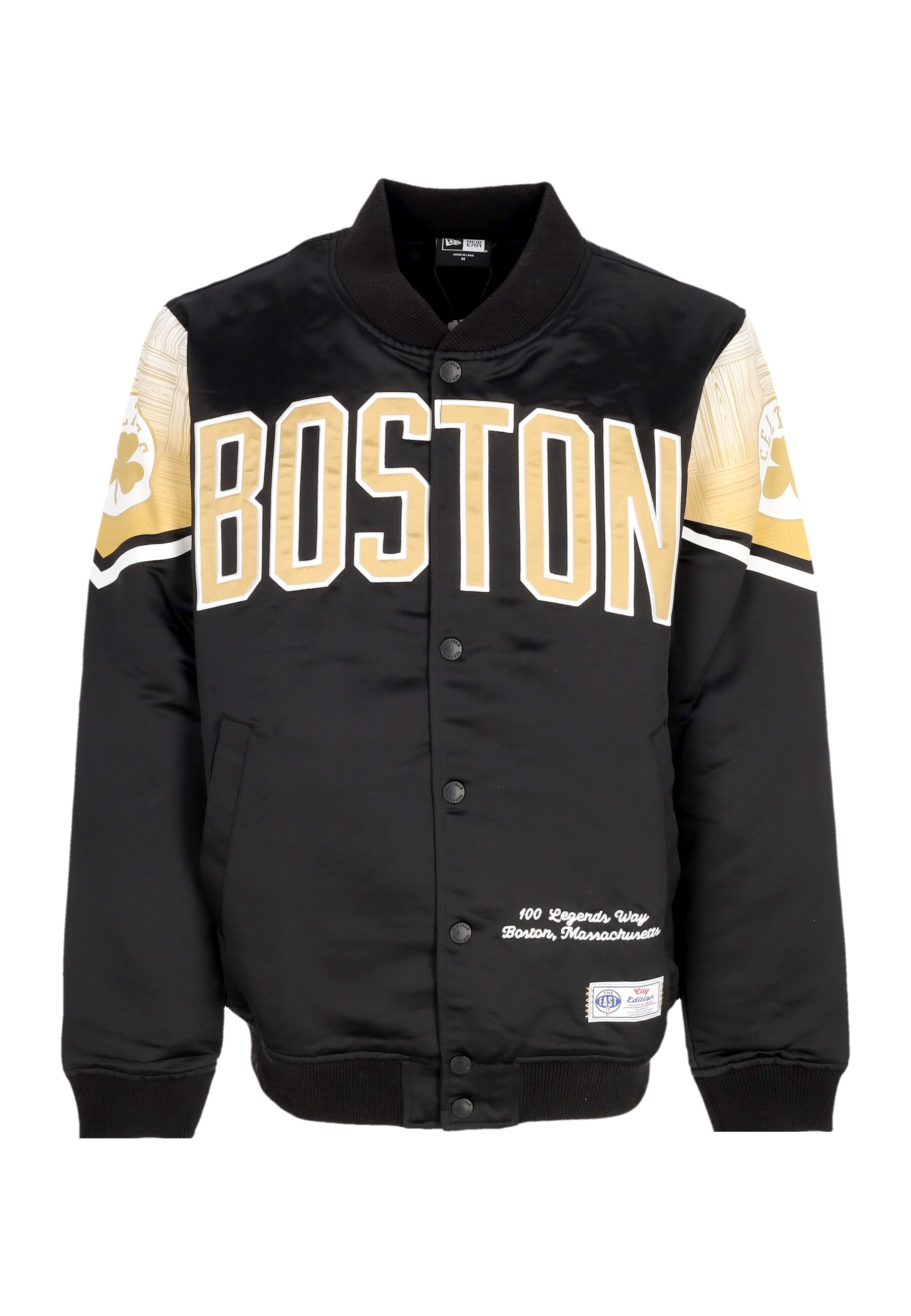 Jacke Bomber Man Nba Ce Snap Satin Jacke Boscel Schwarz/Original Team Colors