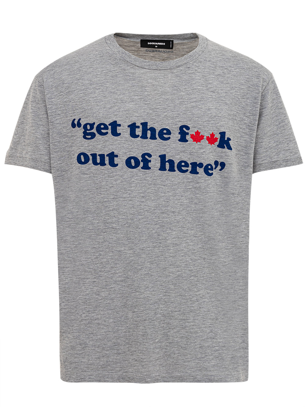 T-Shirt in Baumwolle mit Druck 'Get the f**k.. ' Dsquared2