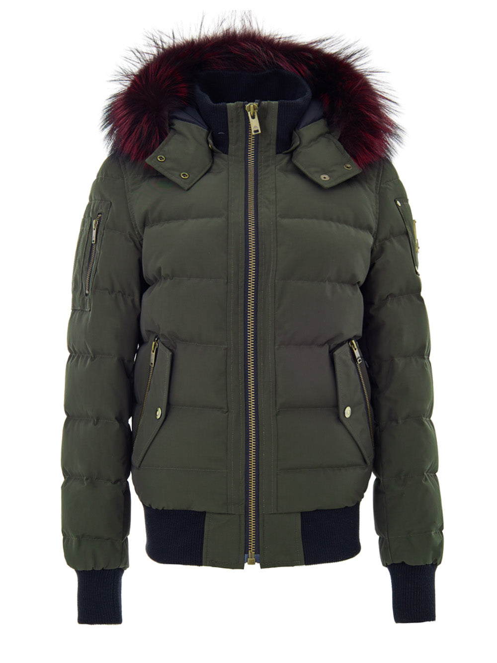 Bomberjacke in grun mit Kapuze und Haut Moose Knuckles