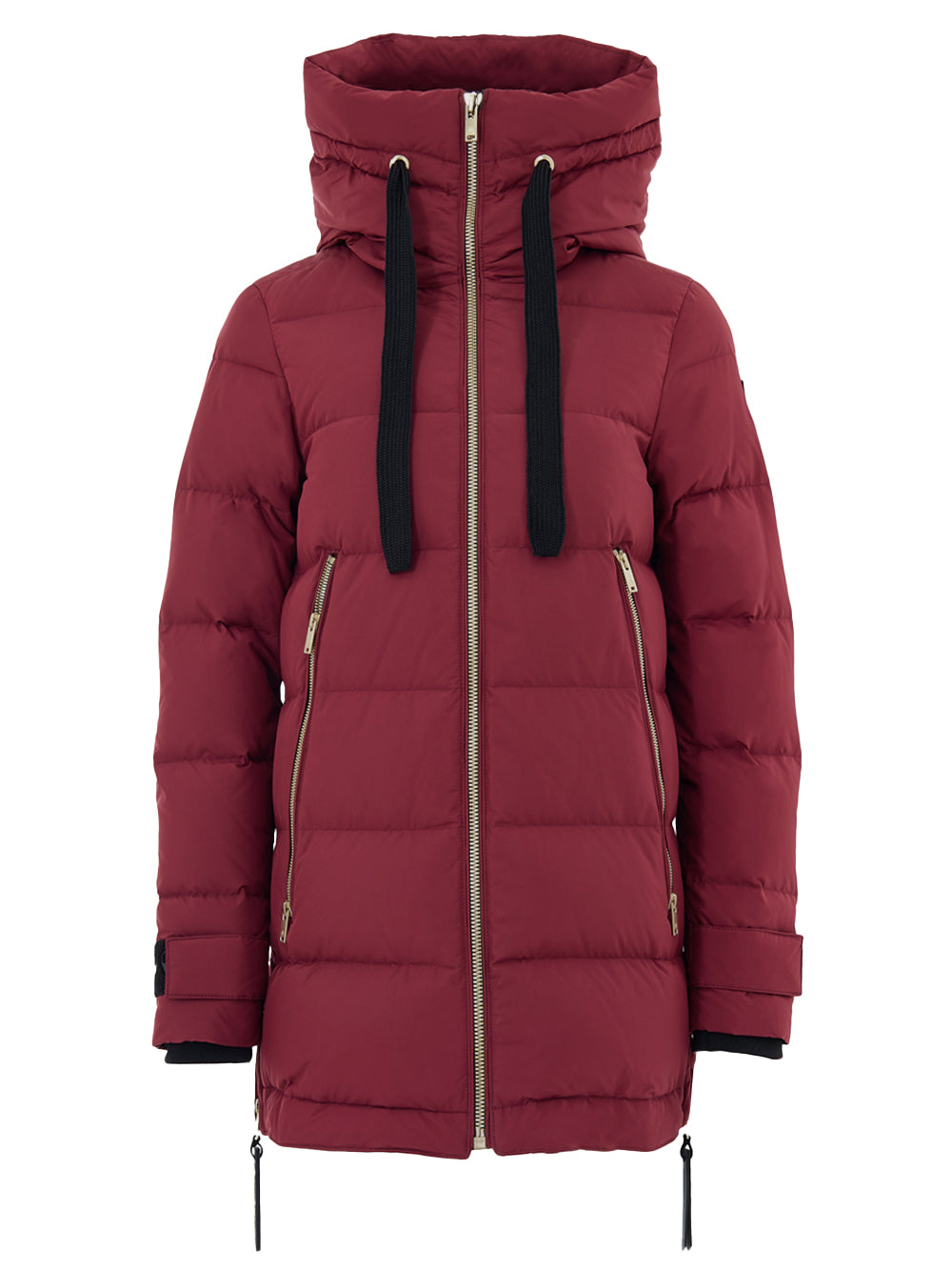 Bordeaux gepolsterte Jacke mit Zip Gold Moose Knuckles