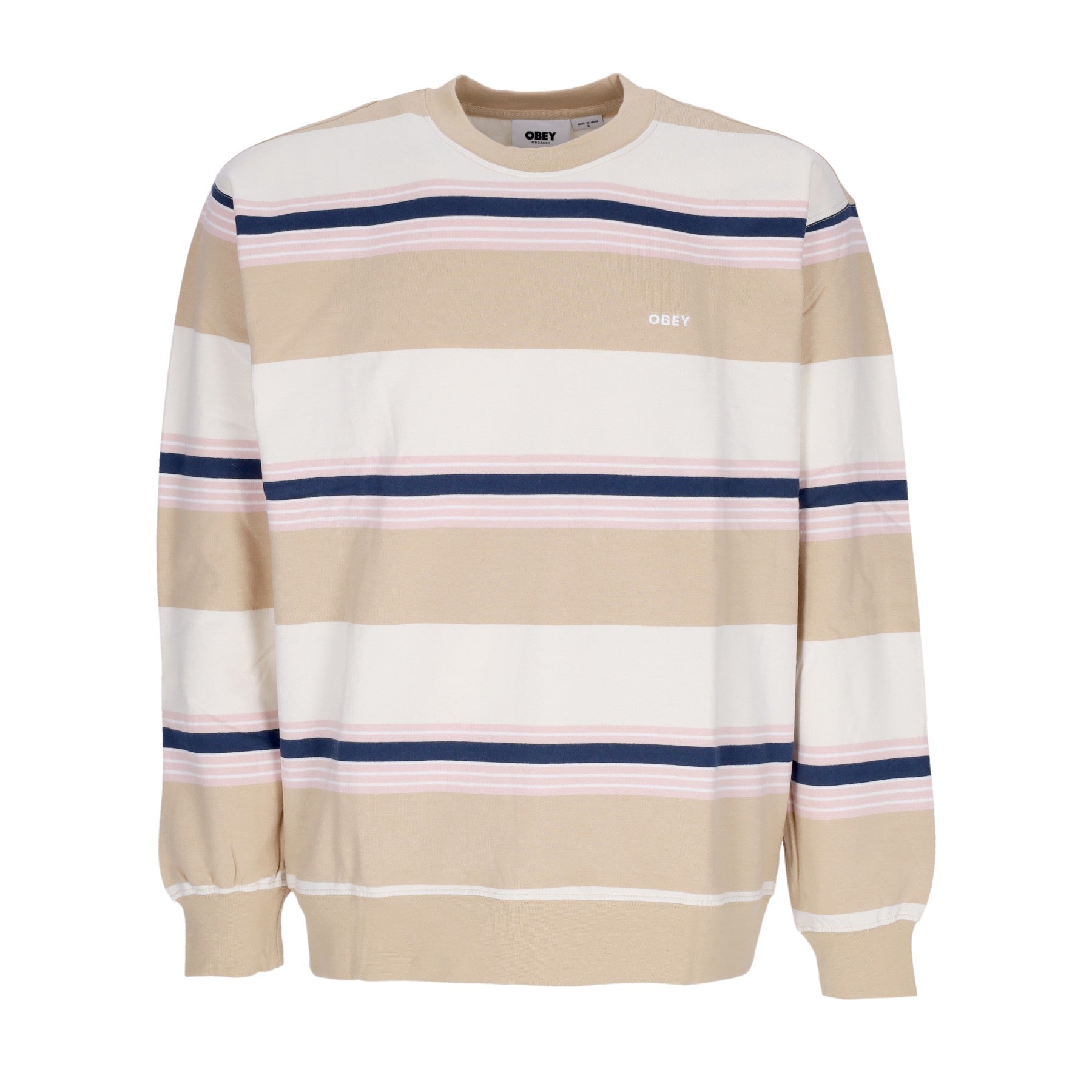 Herren-Sweatshirt mit Rundhalsausschnitt Ender Stripe Crew Specialty Fleece Irish Cream Multi