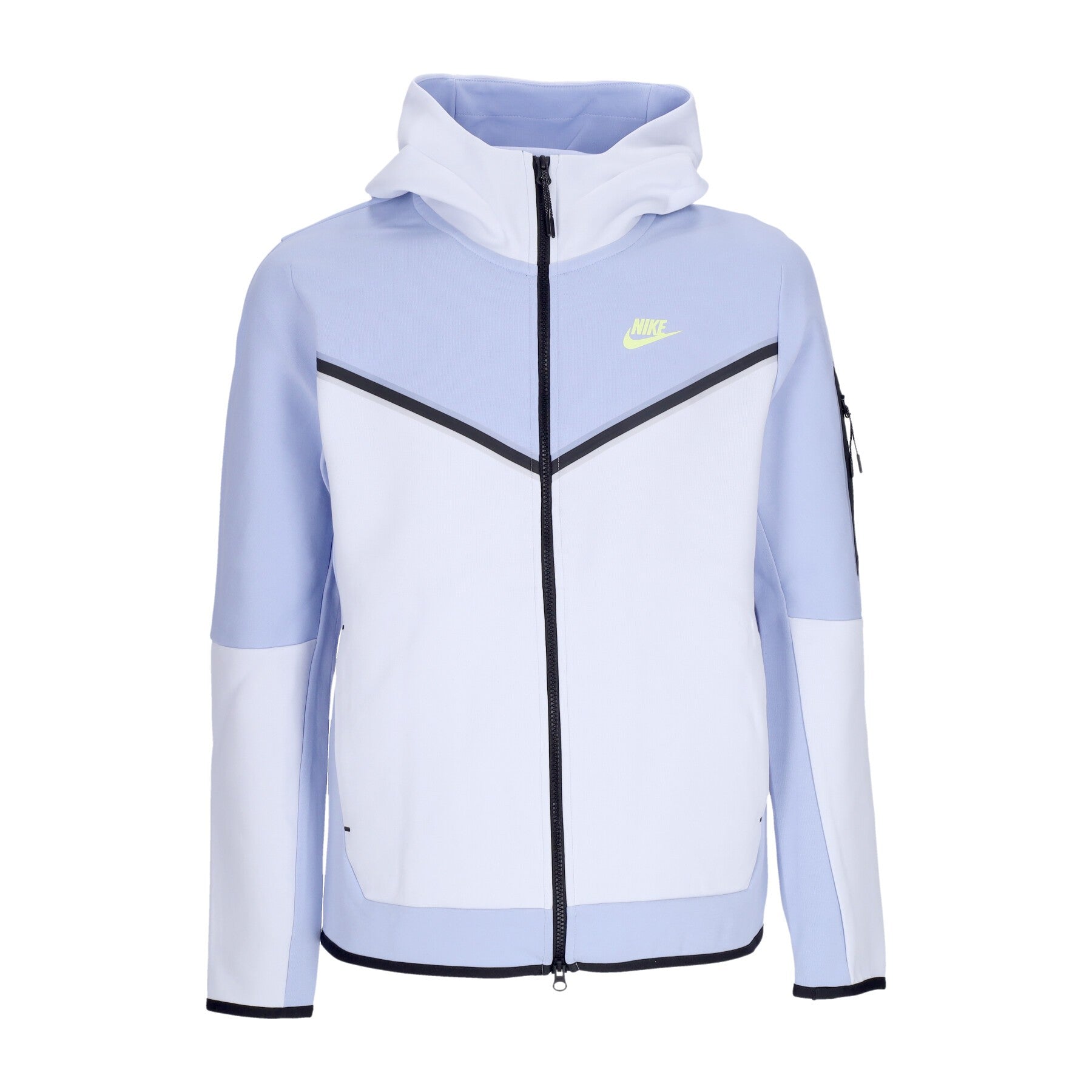 Leichtes Sweatshirt mit Kapuze und ReiBverschluss fur Herren, Sportswear-Tech-Fleece-Hoodie mit durchgehendem ReiBverschluss, Cobalt Bliss/lt Lemon Twist
