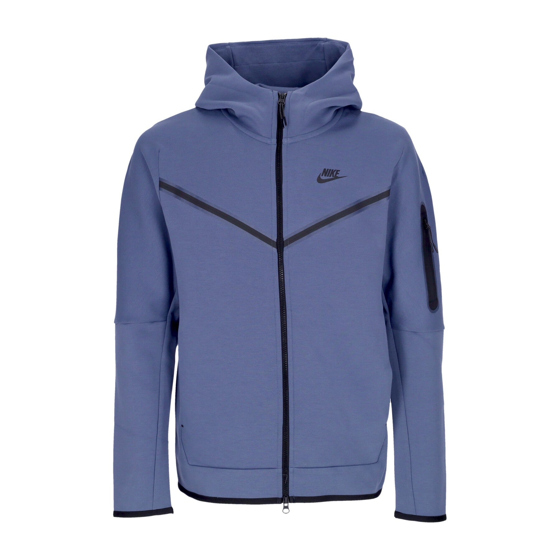 Leichtes Kapuzen-Sweatshirt mit ReiBverschluss, Sportswear Tech Fleece-Hoodie fur Herren, Diffuses Blau/Schwarz