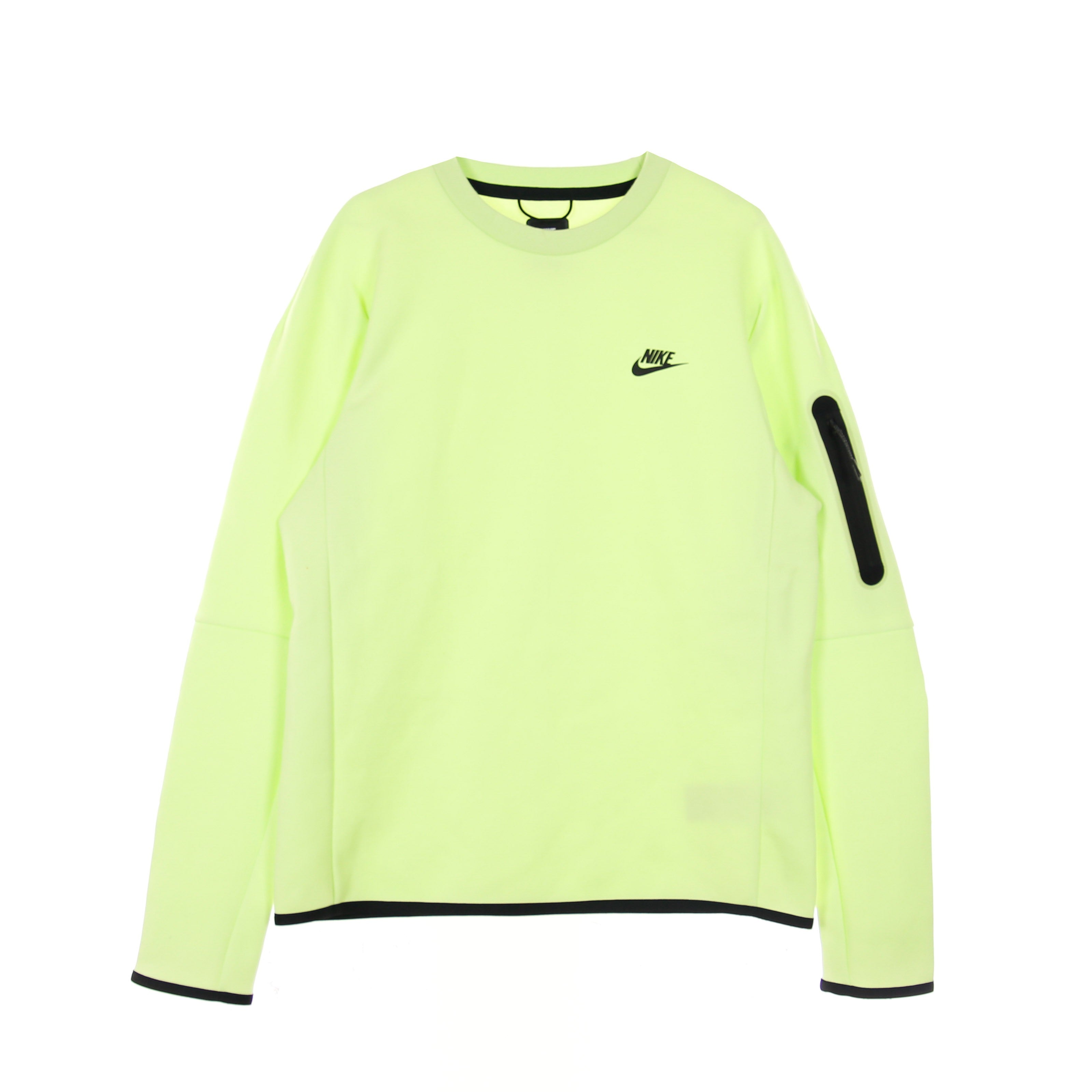 Leichtes Herren-Sweatshirt mit Rundhalsausschnitt, Sportswear Tech Fleece Lt Liquid Lime/Schwarz