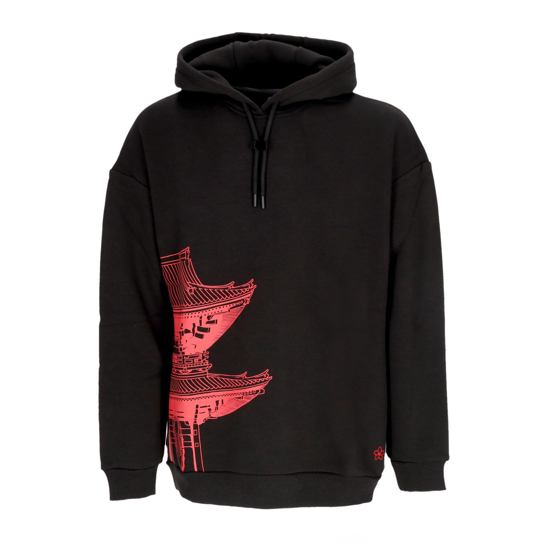 Bench Tokyo Over Hoodie Herren Kapuzenpullover Schwarz/Magenta