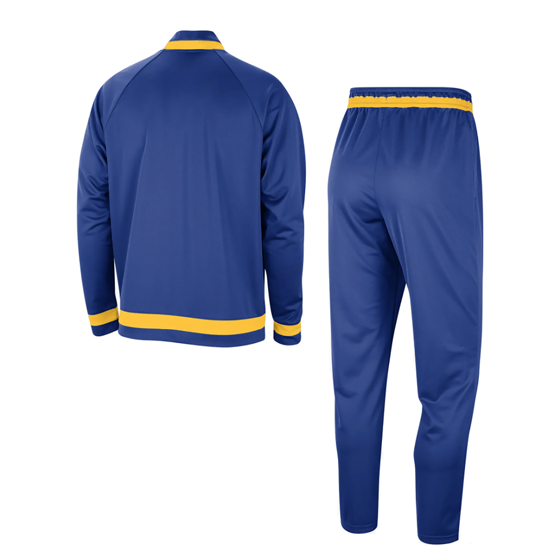 Kompletter Trainingsanzug fur Herren, NBA Courtside Starting Five Dri Fit-Trainingsanzug, Golwar Rush, Blau/Amarillo