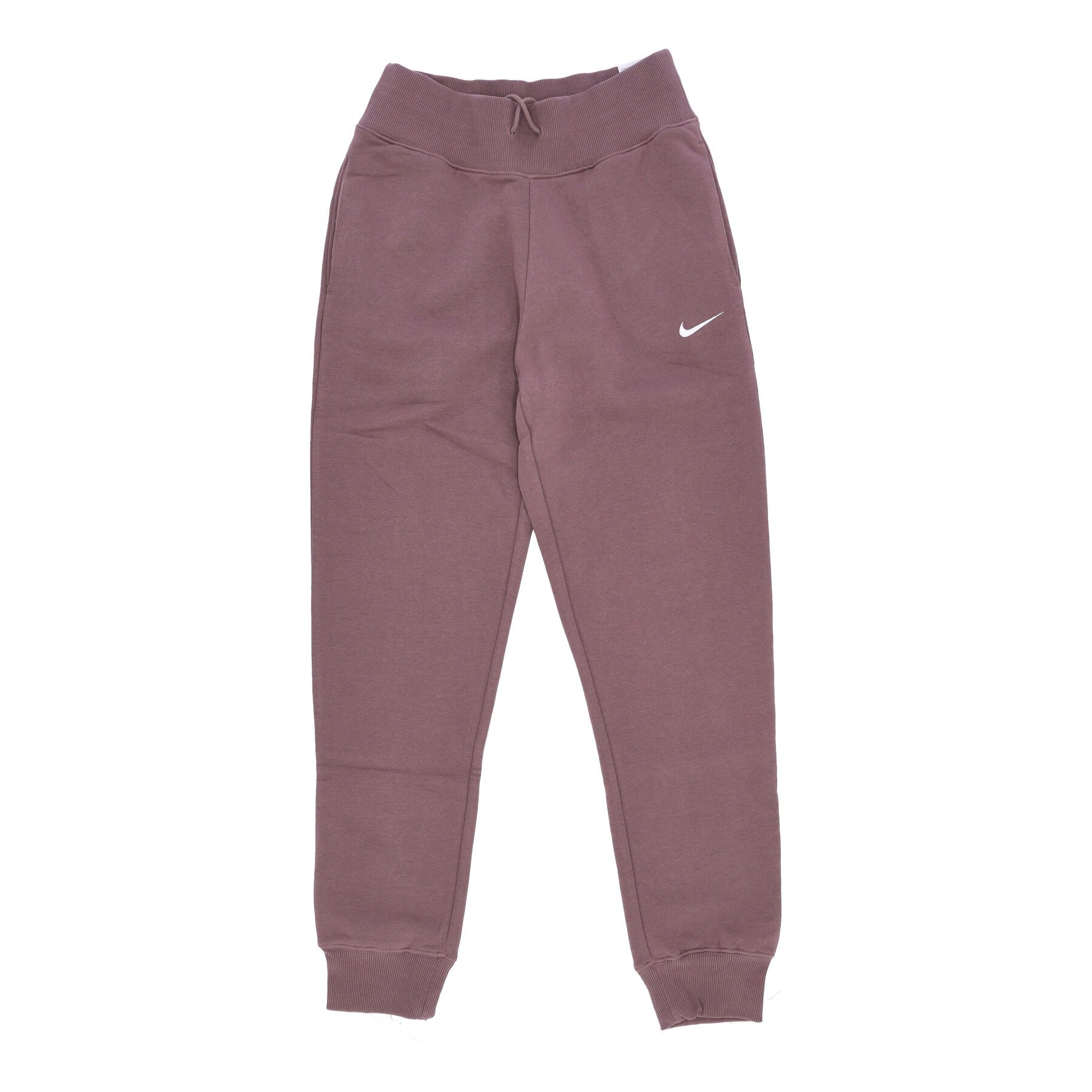 Fleece-Trainingshose Damen-Sportbekleidung Fleece-Jogginghose mit hoher Taille Pflaume Eclipse/WeiB