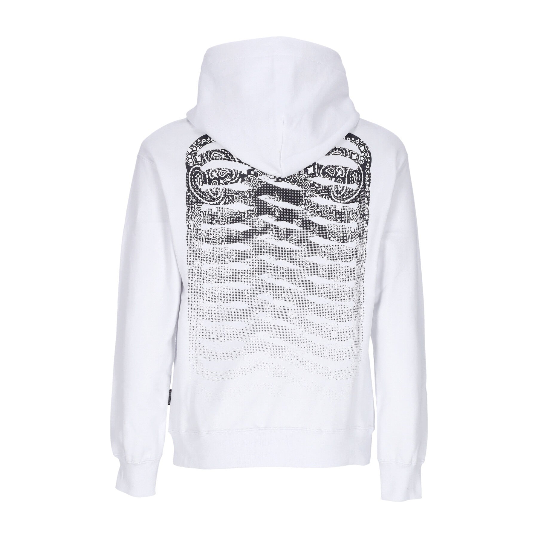 Leichtes Herren-Sweatshirt mit Kapuze, Rippen, Bandana, WeiB