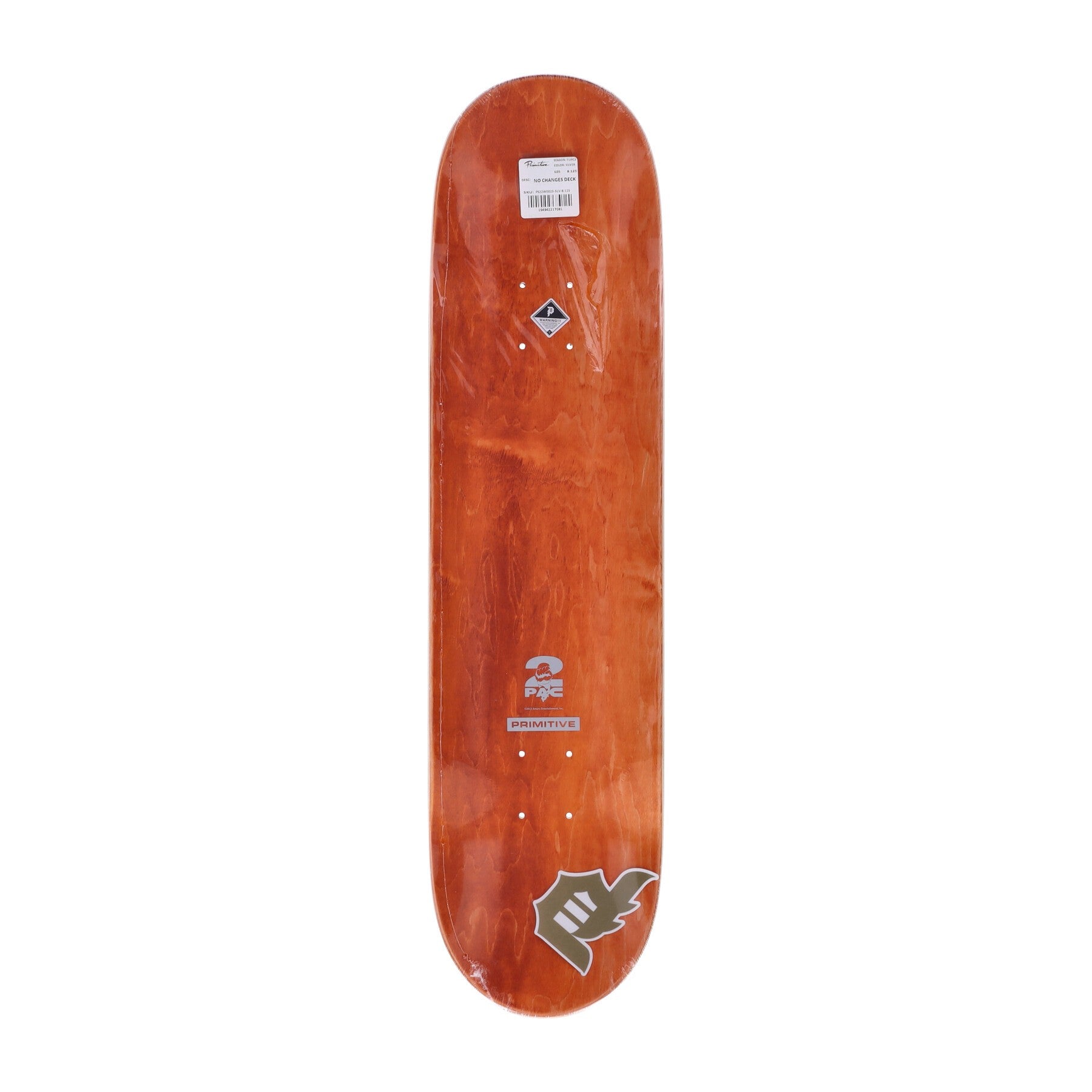Herren-Skateboard-Deck No Changes Deck X 2pac Orange