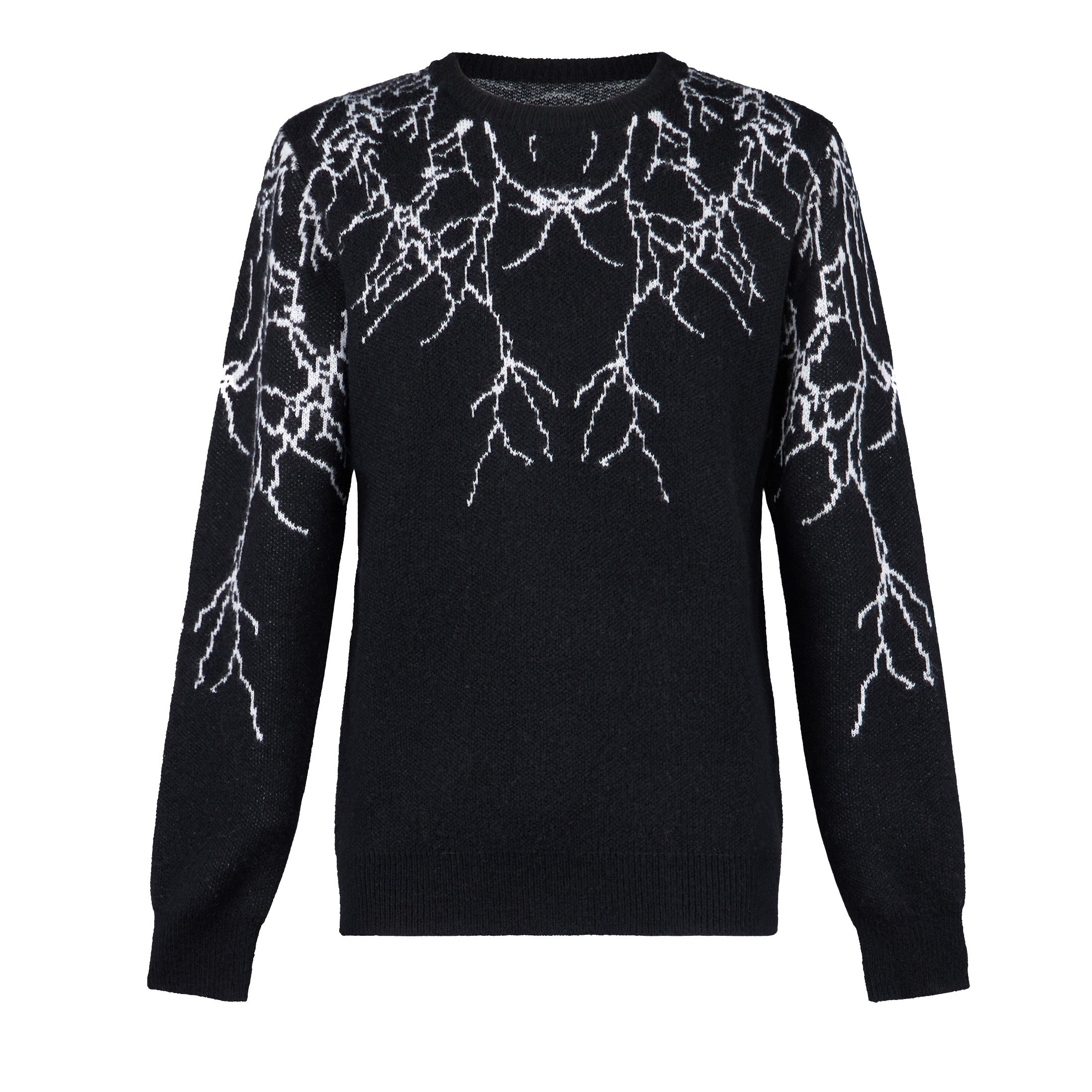 Herren-Lightning-Pullover-Pullover Schwarz/WeiB