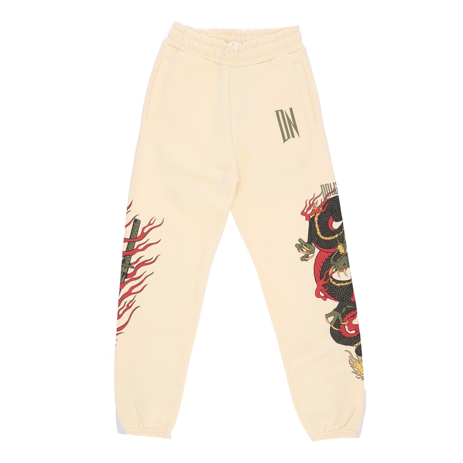 Ryu Dragon Jogginghose Herren Jogginghose Beige