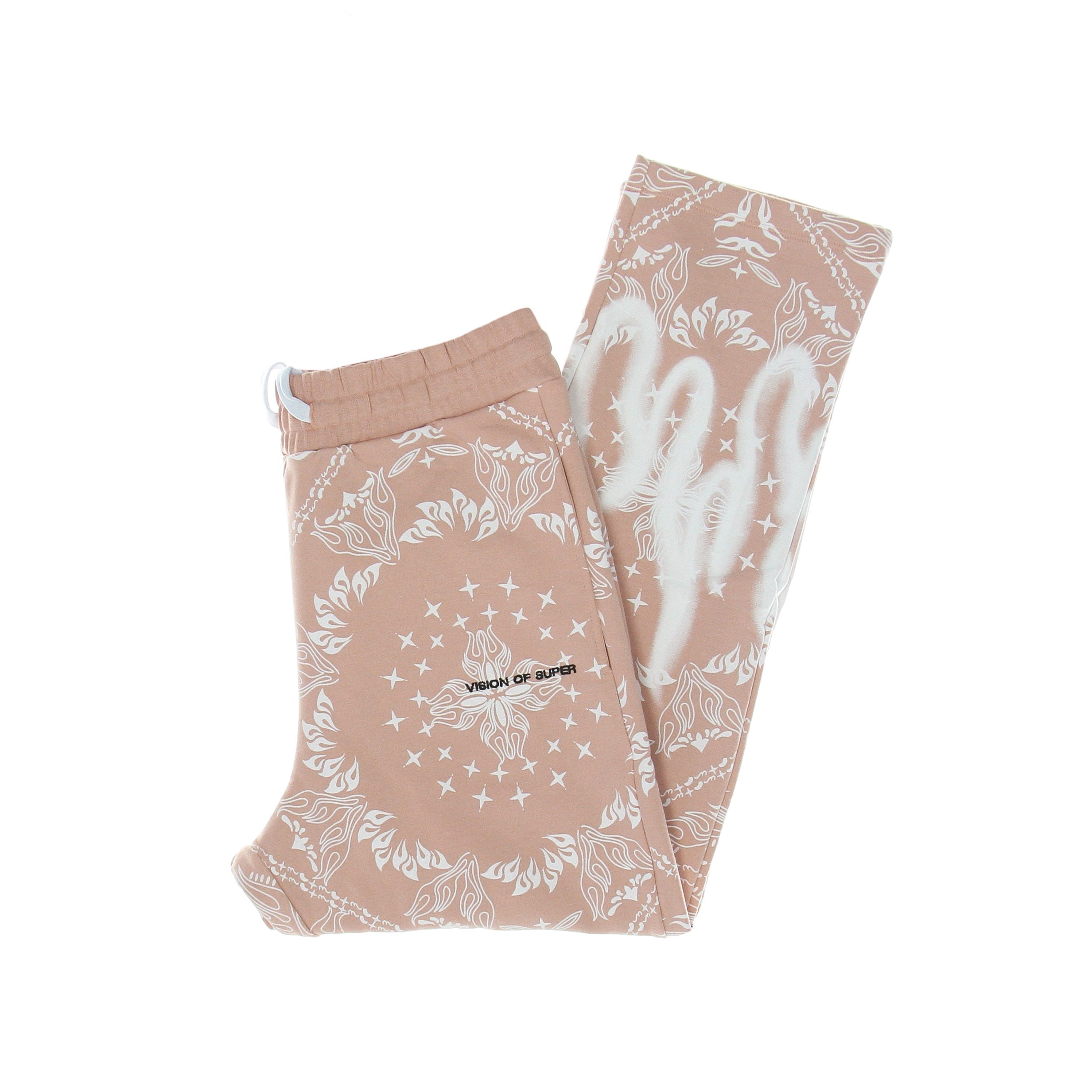 Leichte Trainingshose fur Herren, Hose mit Bandana-Print, Rosa