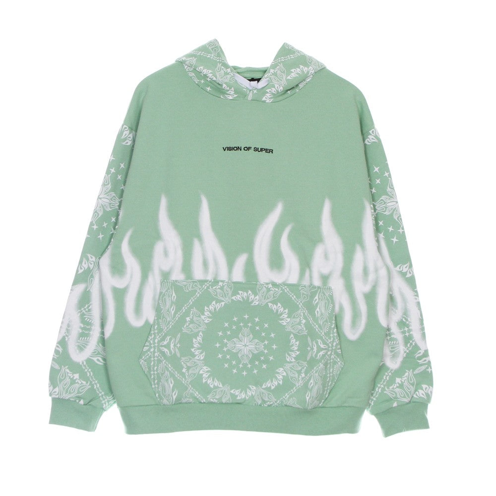 Leichtes Herren-Kapuzenpullover mit Bandana-Print, grun