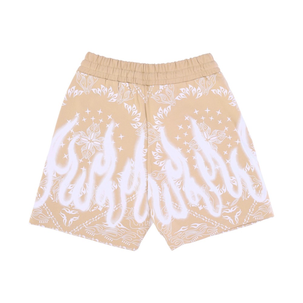 Kurze Trainingshose Herren Shorts mit Bandana-Print Beige