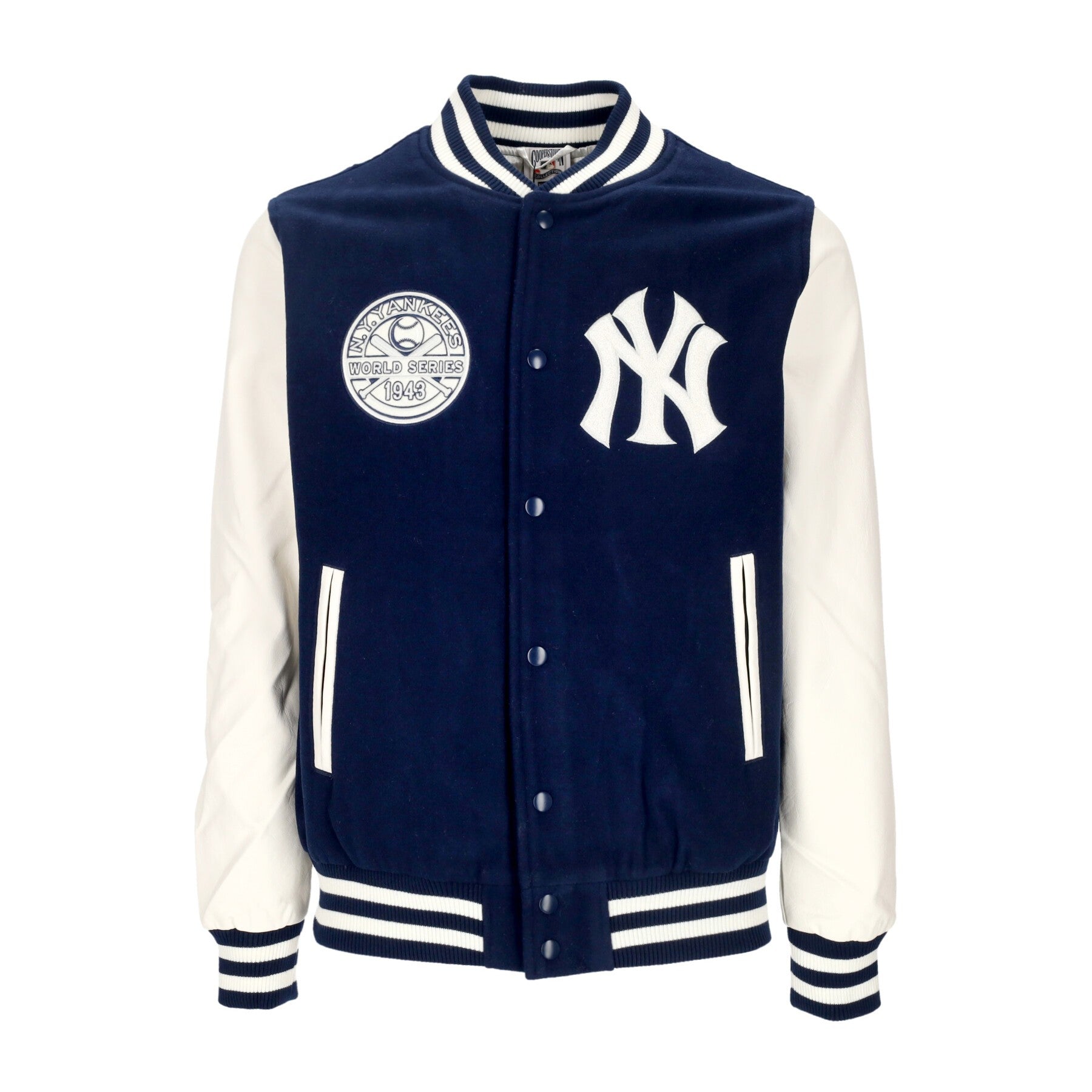 Herren-College-Jacke Mlb Heritage Varsity-Jacke Neyyan Obsidian Blue/off White