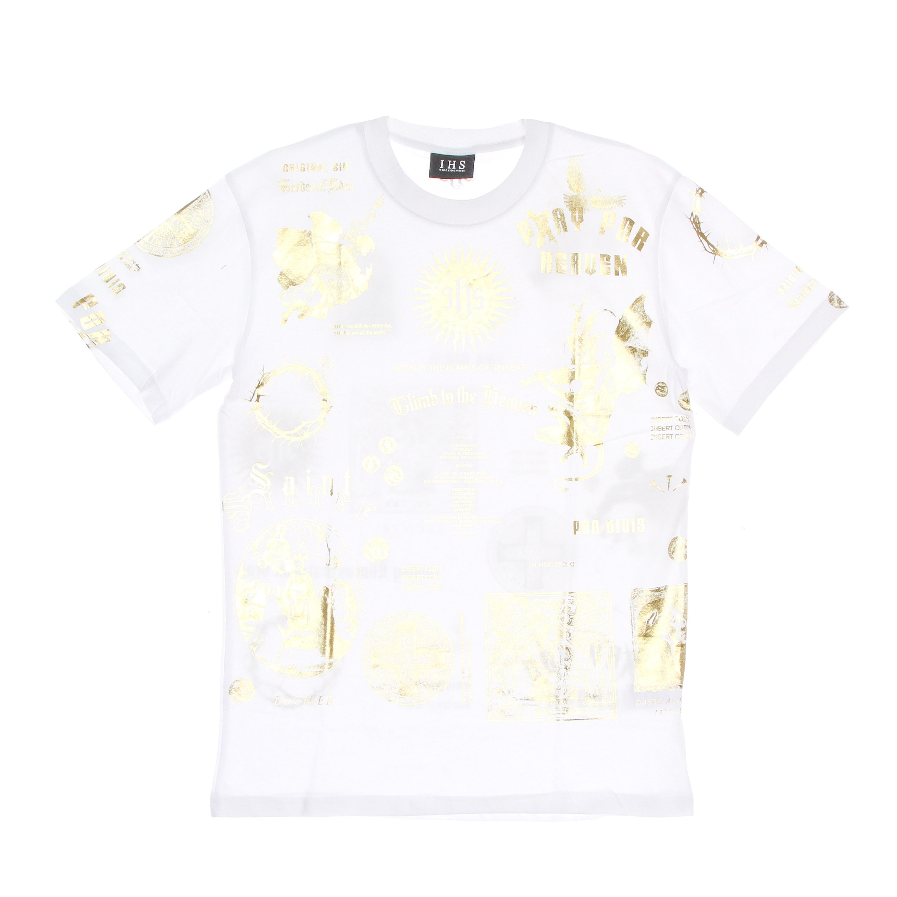 T-Shirt Man Gold Manifesto Tee WeiB/Gold
