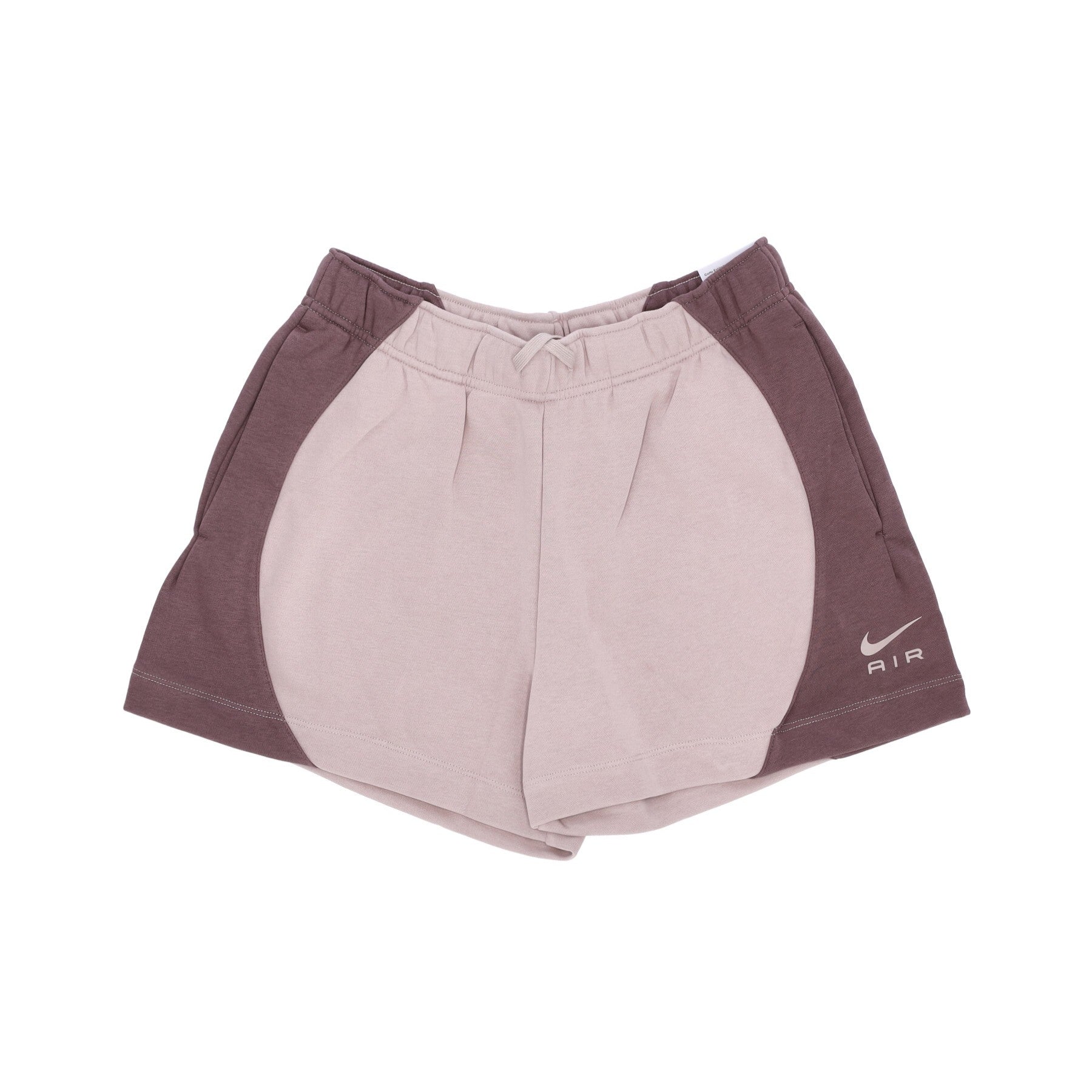 Kurze Jogginghose, Trainingsanzug fur Damen, Sportbekleidung, Air-Fleece-Shorts mit mittelhohem Bund, Fossil Stone/Plum Eclipse/Fossil Stone