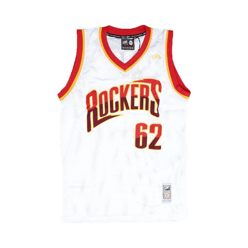 Herren-Basketball-Tanktop 5tate Of Mind Basketball-Trikot „Rockers“ WeiB/Rot/Orange/Burgund